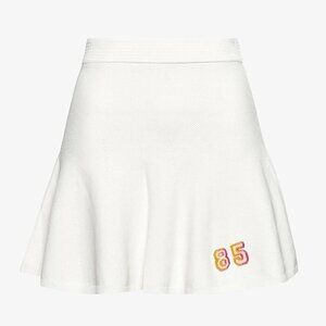 SEROYA Julie Tennis Mini Knit Skirt Large White NWT Y2K Sporty Varsity Academia